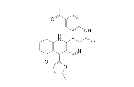 acetamide, N-(4-acetylphenyl)-2-[[3-cyano-1,4,5,6,7,8-hexahydro-4-(5-methyl-2-furanyl)-5-oxo-2-quinolinyl]thio]-