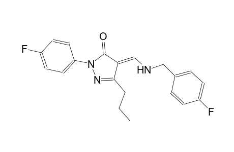 3H-pyrazol-3-one, 2-(4-fluorophenyl)-4-[[[(4-fluorophenyl)methyl]amino]methylene]-2,4-dihydro-5-propyl-, (4E)-
