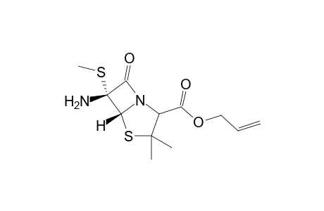 Allyl 6.beta.-amino-6.alpha.-methylthiopenicillinate