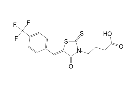 4-{(5Z)-4-oxo-2-thioxo-5-[4-(trifluoromethyl)benzylidene]-1,3-thiazolidin-3-yl}butanoic acid