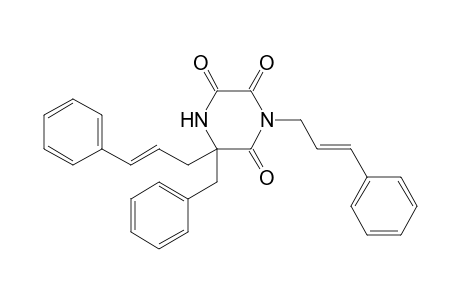 6-Benzyl-4,6-bis[(E)-3-phenylallyl]piperazine-2,3,5-trione