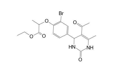 ethyl 2-[4-(5-acetyl-6-methyl-2-oxo-1,2,3,4-tetrahydro-4-pyrimidinyl)-2-bromophenoxy]propanoate