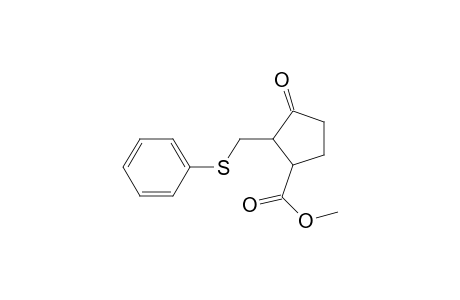Cyclopentanecarboxylic acid, 3-oxo-2-[(phenylthio)methyl]-, methyl ester