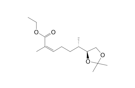 (Z,6S)-6-[(4S)-2,2-dimethyl-1,3-dioxolan-4-yl]-2-methyl-2-heptenoic acid ethyl ester