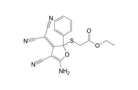 Ethyl 2-{[5-amino-3-(dicyanomethylidene)-2-phenyl-4-cyano-2,3-dihydrofuran-2-yl]sulfanyl}acetate