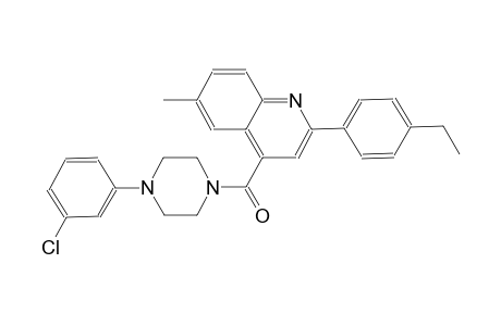 4-{[4-(3-chlorophenyl)-1-piperazinyl]carbonyl}-2-(4-ethylphenyl)-6-methylquinoline