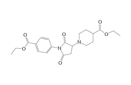 ethyl 1-{1-[4-(ethoxycarbonyl)phenyl]-2,5-dioxo-3-pyrrolidinyl}-4-piperidinecarboxylate