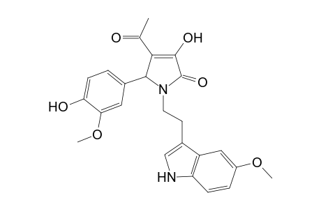 2H-Pyrrol-2-one, 4-acetyl-1,5-dihydro-3-hydroxy-5-(4-hydroxy-3-methoxyphenyl)-1-[2-(5-methoxy-1H-indol-3-yl)ethyl]-