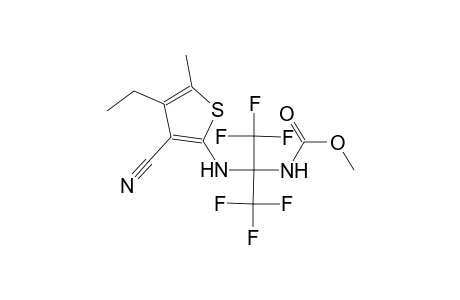 Carbamic acid, N-[1-(3-cyano-4-ethyl-5-methyl-2-thienylamino)-2,2,2-trifluoro-1-trifluoromethylethyl]-, methyl ester