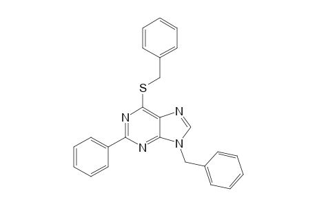 2-phenyl-9-(phenylmethyl)-6-(phenylmethylsulfanyl)purine