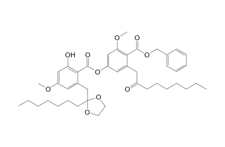 benzyl 4-[6'-{(2''-heptyl-1'',3''-dioxolan-2''-yl)methyl}-2'-hydroxy-4'-methoxybenzoyloxy]-2-methoxy-6-(2-oxononyl)benzoate