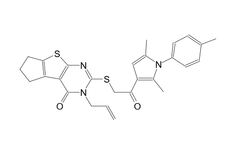4H-cyclopenta[4,5]thieno[2,3-d]pyrimidin-4-one, 2-[[2-[2,5-dimethyl-1-(4-methylphenyl)-1H-pyrrol-3-yl]-2-oxoethyl]thio]-3,5,6,7-tetrahydro-3-(2-propenyl)-