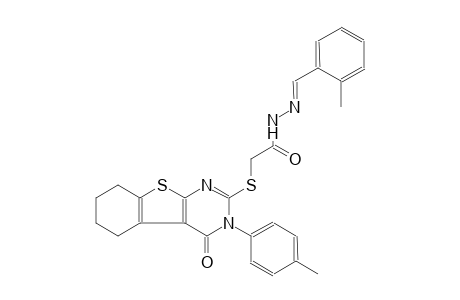 N'-[(E)-(2-methylphenyl)methylidene]-2-{[3-(4-methylphenyl)-4-oxo-3,4,5,6,7,8-hexahydro[1]benzothieno[2,3-d]pyrimidin-2-yl]sulfanyl}acetohydrazide