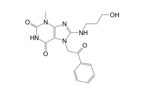 8-[(3-hydroxypropyl)amino]-3-methyl-7-(2-oxo-2-phenylethyl)-3,7-dihydro-1H-purine-2,6-dione
