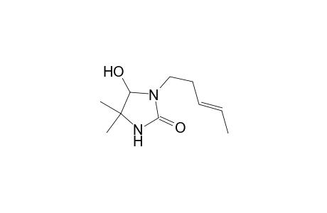 2-Imidazolidinone, 5-hydroxy-4,4-dimethyl-1-(3-pentenyl)-, (E)-
