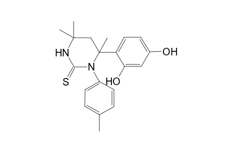 6-(2,4-dihydroxyphenyl)-4,4,6-trimethyl-1-(4-methylphenyl)-1,3-diazinane-2-thione