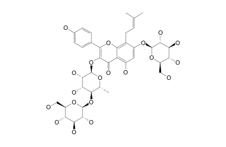 ROUHUOSIDE;8-PRENYLKAEMPFEROL-3-O-[GLUCOPYRANOSYL-(1->4)-RHAMNOPYRANOSIDE]-7-O-GLUCOPYRANOSIDE