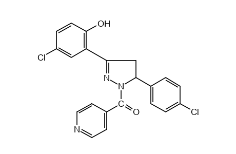 4-CHLORO-2-[5-(p-CHLOROPHENYL)-1-ISONICOTINOYL-2-PYRAZOLIN-3-YL]PHENOL