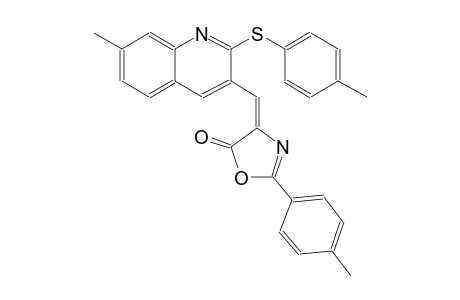 5(4H)-oxazolone, 4-[[7-methyl-2-[(4-methylphenyl)thio]-3-quinolinyl]methylene]-2-(4-methylphenyl)-, (4E)-