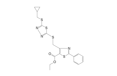 4-{{{5-[(cyclopropylmethyl)thio]-1,3,4-thiadiazol-2-yl}thio}methyl}-2-phenyl-5-thiazolecarboxylic acid, ethyl ester