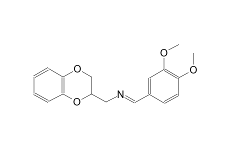 1,4-benzodioxin-2-methanamine, N-[(E)-(3,4-dimethoxyphenyl)methylidene]-2,3-dihydro-