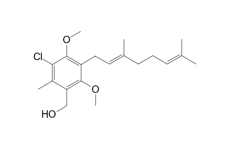 [5-chloranyl-3-[(2E)-3,7-dimethylocta-2,6-dienyl]-2,4-dimethoxy-6-methyl-phenyl]methanol