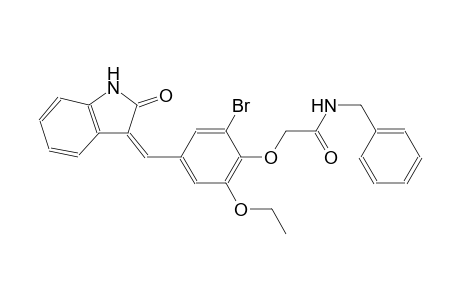 N-benzyl-2-{2-bromo-6-ethoxy-4-[(Z)-(2-oxo-1,2-dihydro-3H-indol-3-ylidene)methyl]phenoxy}acetamide