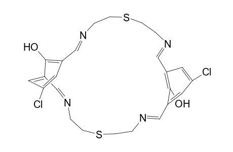 13,27-Dichloro-29,30-dihydroxy-3,9,17,23-tetraaza-6,20-dithiatricyclo(23,1,1(11,15))tricont-1(29)2,9,11(30)12,14,16,23,25,27-decane