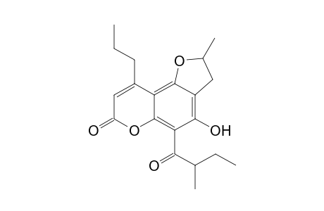 7H-Furo[2,3-f][1]benzopyran-7-one, 2,3-dihydro-4-hydroxy-2-methyl-5-(2-methyl-1-oxobutyl)-9-propyl-