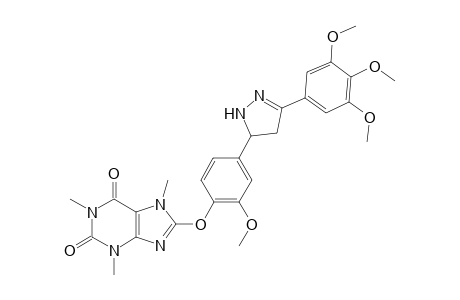 5-((4-(2,6-Dioxo-1,3,7-trimethyl-2,3,6,7-tetrahydro-1H-purine-8-yl)oxy)-3-methoxyphenyl)-3-(3,4,5-trimethoxyphenyl)-4,5-dihydro-1H-pyrazole