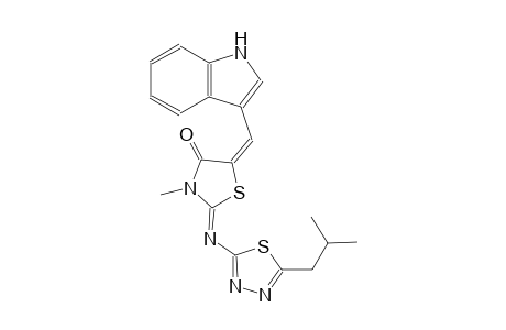 4-thiazolidinone, 5-(1H-indol-3-ylmethylene)-3-methyl-2-[[5-(2-methylpropyl)-1,3,4-thiadiazol-2-yl]imino]-, (2Z,5E)-