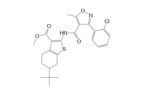 methyl 6-tert-butyl-2-({[3-(2-chlorophenyl)-5-methyl-4-isoxazolyl]carbonyl}amino)-4,5,6,7-tetrahydro-1-benzothiophene-3-carboxylate