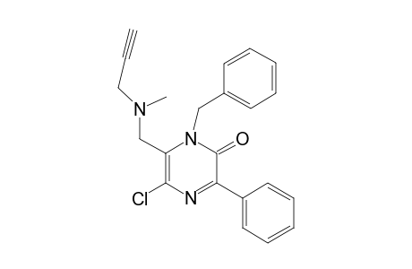 6-(N-Methyl-2-propynylaminomethyl)-5-chloro-3-phenyl-1-benzyl-2(1H)-pyrazinone