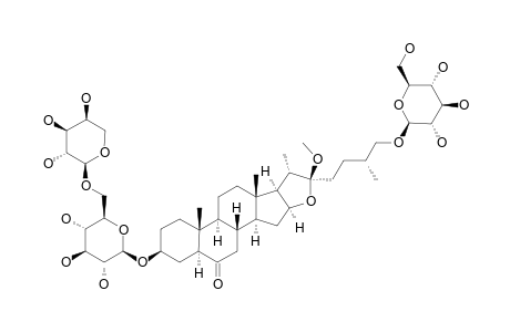 26-O-BETA-D-GLUCOPYRANOSYL-3-BETA,26-DIHYDROXY-(25R)-5-ALPHA-FUROSTAN-22-METHOXY-6-ONE-3-O-ALPHA-L-ARABINOPYRANOSYL-(1->6)-BETA-D-GLUCOPYRANOSIDE