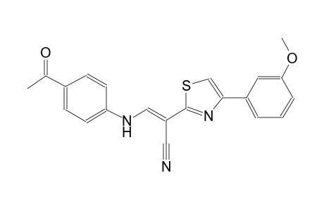 (2E)-3-(4-acetylanilino)-2-[4-(3-methoxyphenyl)-1,3-thiazol-2-yl]-2-propenenitrile
