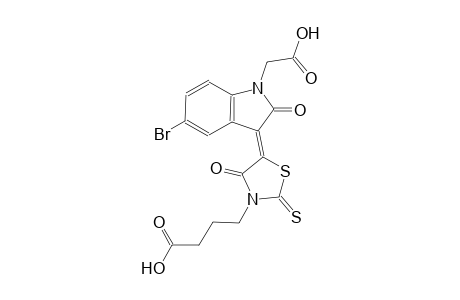 4-{(5Z)-5-[5-bromo-1-(carboxymethyl)-2-oxo-1,2-dihydro-3H-indol-3-ylidene]-4-oxo-2-thioxo-1,3-thiazolidin-3-yl}butanoic acid