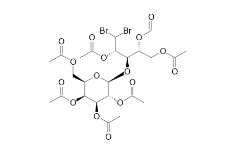 2,5-Di-O-Acetyl-1-deoxy-4-O-formyl-1,1-dibromo-3-O-(2,3,4,6-tetra-O-acetyl-.beta.,D-galactopyranosyl)-D-arabinitol