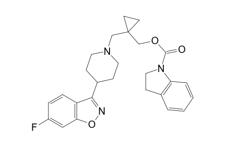 4-(6-Fluoro-1,2-benzisoxazol-3-yl)-1-(2,2-(1,2-ethylene)-3-(indolin-1-yl-carbonyloxy)propyl)piperidine