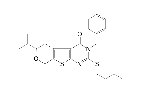 3-Benzyl-2-(isopentylsulfanyl)-6-isopropyl-3,5,6,8-tetrahydro-4H-pyrano[4',3':4,5]thieno[2,3-d]pyrimidin-4-one