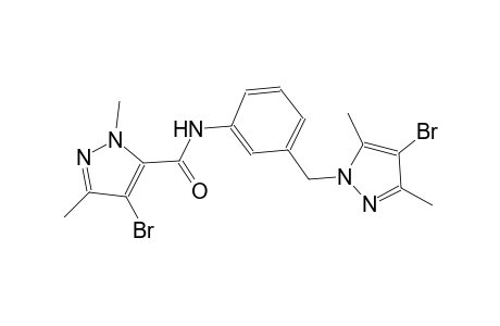 4-bromo-N-{3-[(4-bromo-3,5-dimethyl-1H-pyrazol-1-yl)methyl]phenyl}-1,3-dimethyl-1H-pyrazole-5-carboxamide