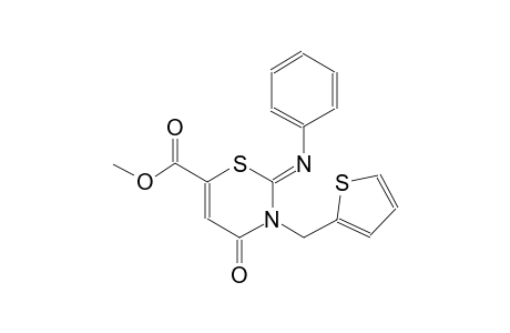 2H-1,3-thiazine-6-carboxylic acid, 3,4-dihydro-4-oxo-2-(phenylimino)-3-(2-thienylmethyl)-, methyl ester, (2Z)-