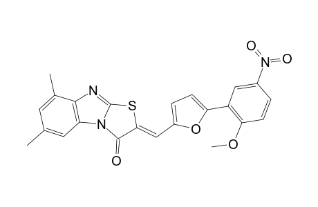 (2Z)-2-[[5-(2-methoxy-5-nitro-phenyl)-2-furyl]methylene]-5,7-dimethyl-thiazolo[3,2-a]benzimidazol-1-one