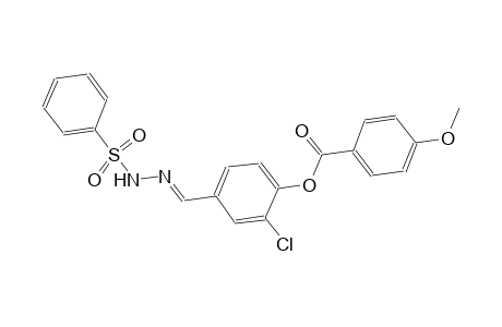 2-chloro-4-{(E)-[(phenylsulfonyl)hydrazono]methyl}phenyl 4-methoxybenzoate