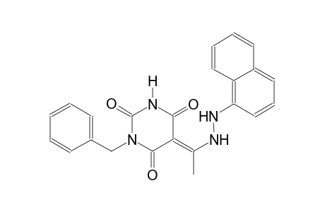 (5E)-1-benzyl-5-{1-[2-(1-naphthyl)hydrazino]ethylidene}-2,4,6(1H,3H,5H)-pyrimidinetrione