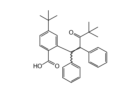 4-tert-BUTYL-2-(4,4-DIMETHYL-1,2-DIPHENYL-3-OXO-1-PENTENYL)BENZOIC ACID