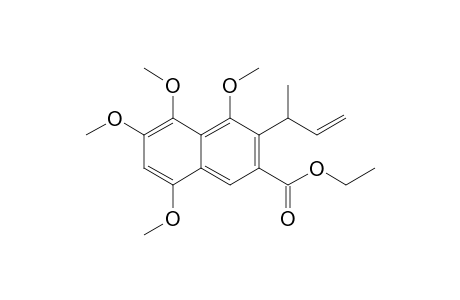 Ethyl 4,5,6,8-tetramethoxy-3-(1-methylprop-2-enyl)-2-naphthoate