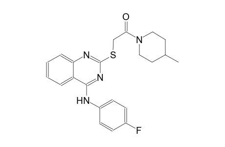4-quinazolinamine, N-(4-fluorophenyl)-2-[[2-(4-methyl-1-piperidinyl)-2-oxoethyl]thio]-
