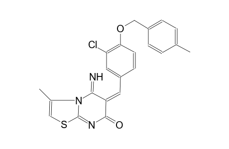 (6E)-6-{3-chloro-4-[(4-methylbenzyl)oxy]benzylidene}-5-imino-3-methyl-5,6-dihydro-7H-[1,3]thiazolo[3,2-a]pyrimidin-7-one