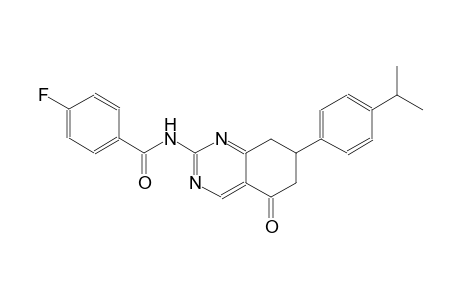 4-fluoro-N-[7-(4-isopropylphenyl)-5-oxo-5,6,7,8-tetrahydro-2-quinazolinyl]benzamide