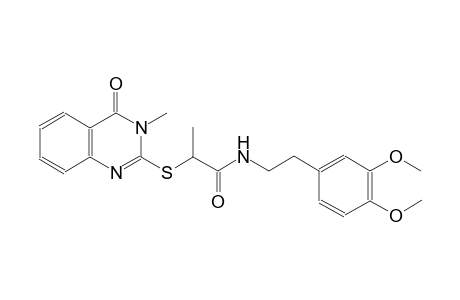 N-[2-(3,4-dimethoxyphenyl)ethyl]-2-[(3-methyl-4-oxo-3,4-dihydro-2-quinazolinyl)sulfanyl]propanamide